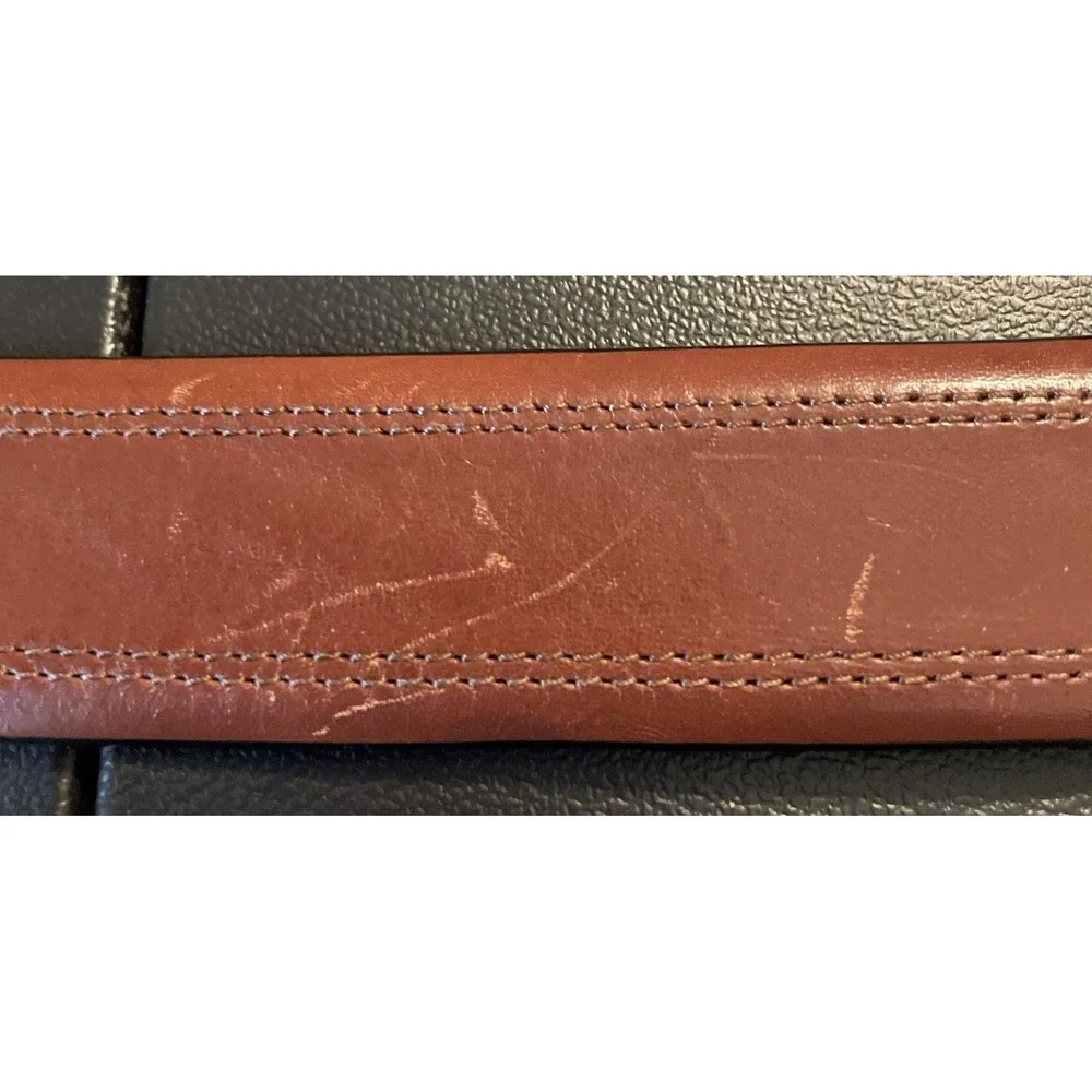 Fossil Mens 40 Belt Brown Full Grain Cowhide Leather MB4239 222 40 Stitch Detail